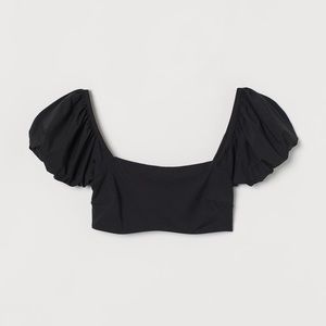 HM brand new never used puff sleeve swim top sz 6